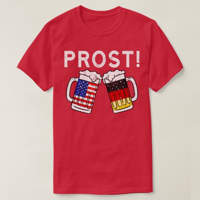 Oktoberfest Männer Frauen Deutscher Flaggenbär T-Shirt (Design vorne)