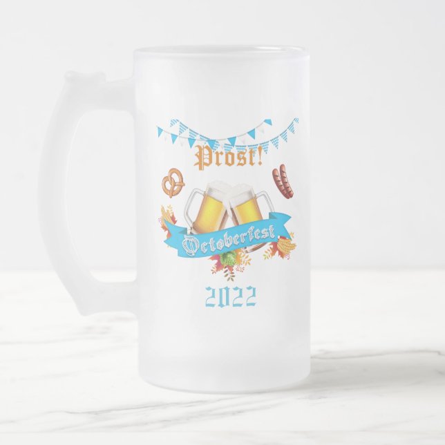 Oktoberfest Mattierte Bier-Tasse Mattglas Bierglas (Links)