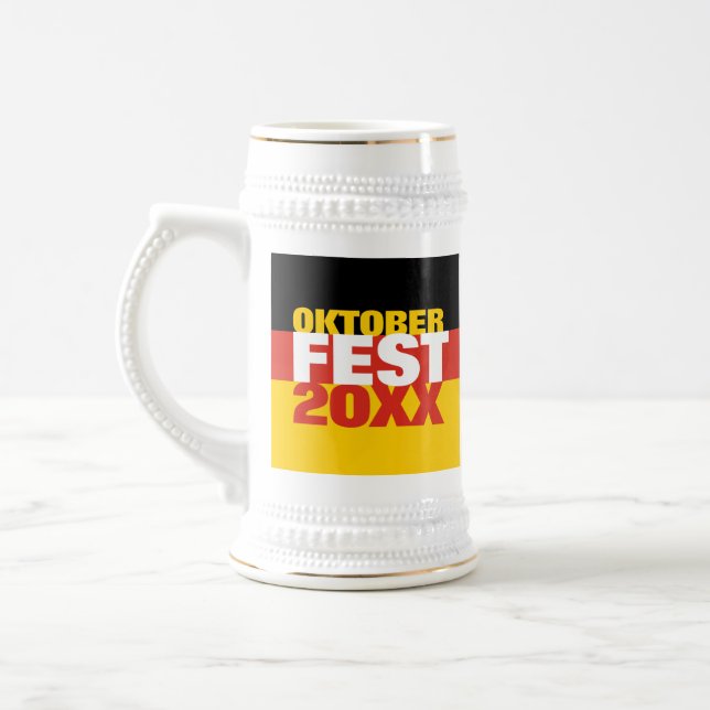 Oktoberfest Oktoberfest - Deutsche Flagge Bierglas (Links)