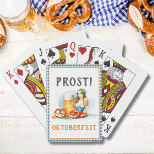 Oktoberfest-Party Bier und Brezeln AI Datum speich Spielkarten