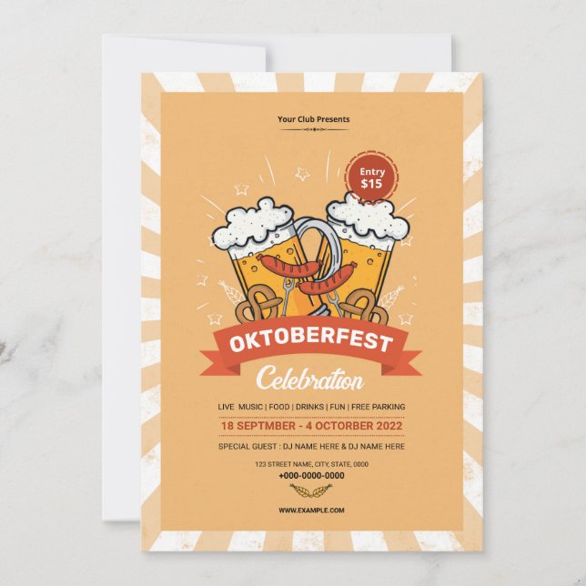 Oktoberfest Party Flyer / Einladung (Vorderseite)