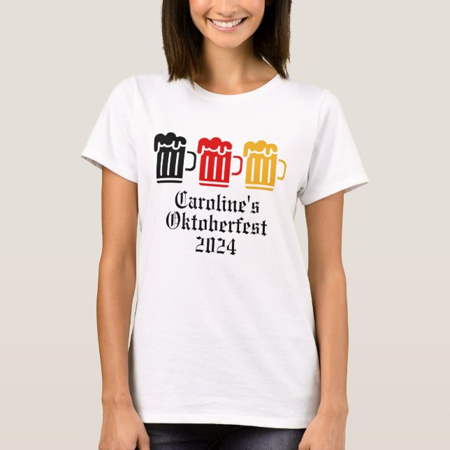 Oktoberfest Personalisiertes Party Outfit T-Shirt (Vorderseite)