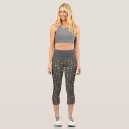 Oktoberfest Pretzel Bierfestival Muster Blau Capri Leggings