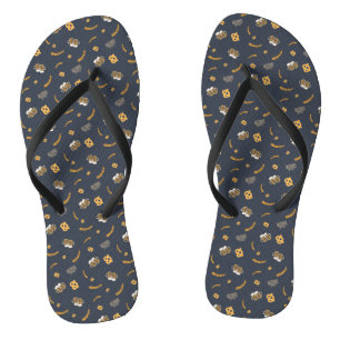Oktoberfest Pretzel Bierfestival Muster Blau Flip Flops