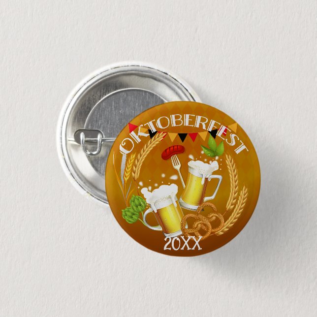 Oktoberfest Toastbier Button (Vorne & Hinten)