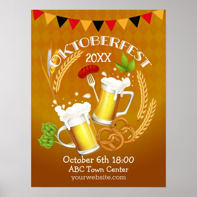 Oktoberfest Toastbier Poster (Vorne)