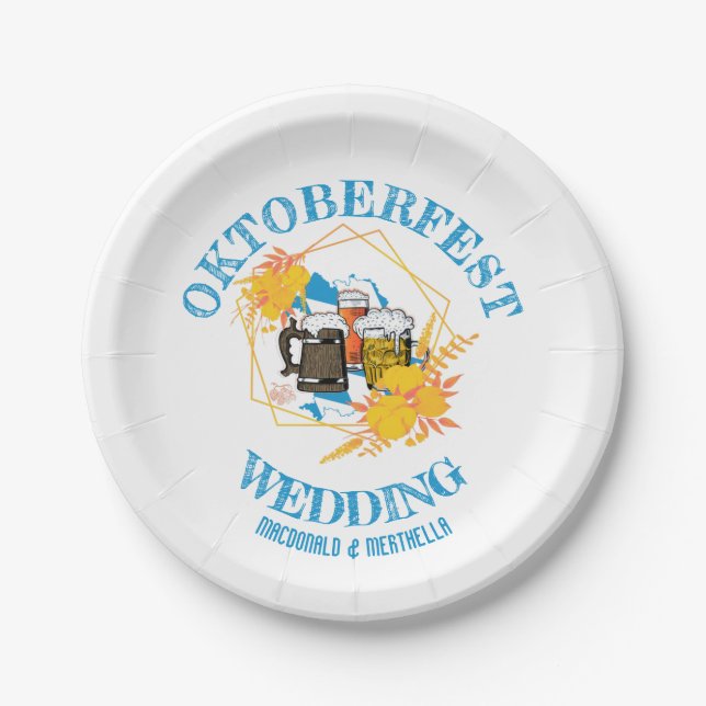 OKTOBERFEST Wedding Pappteller (Vorderseite)