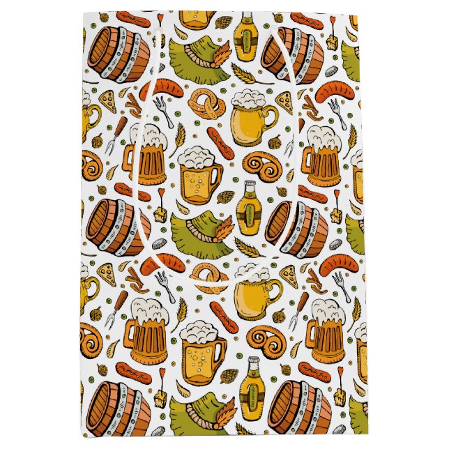 Oktoberfestbiere und Würstchen Mittlere Geschenktüte (Vorderseite)