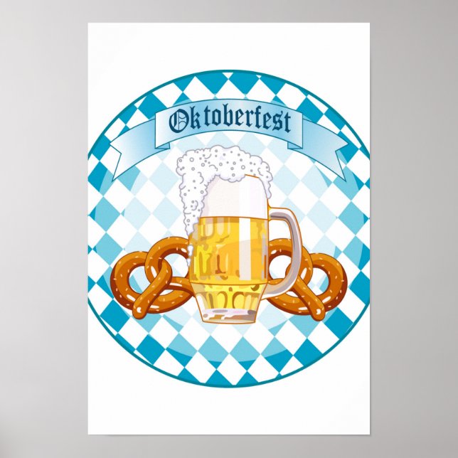 Oktoberfestfeier Runde Design Poster (Vorne)