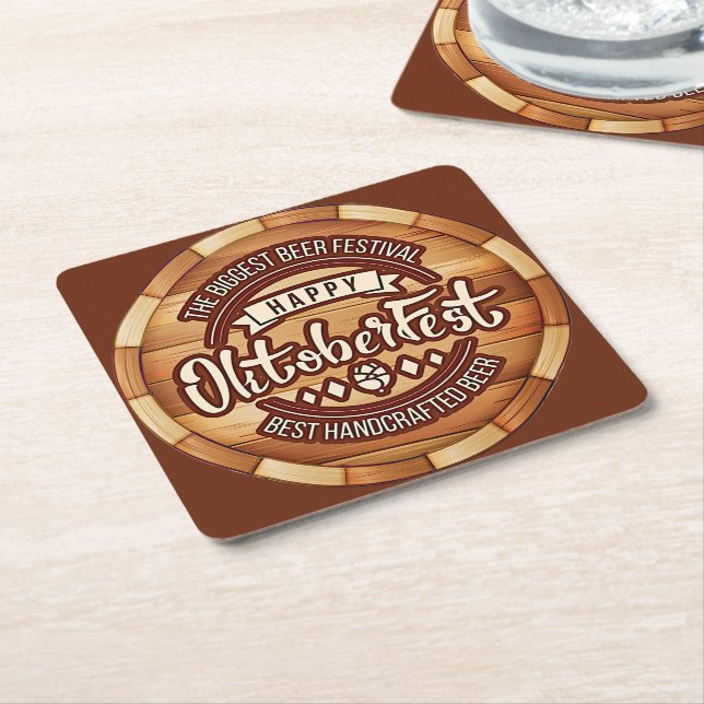 Oktoberfestspiele Braun Holzbären Rechteckiger Pappuntersetzer (angewinkelt)