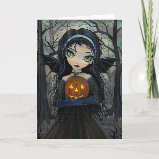 Oktoberwoods Vampire Big-Eye Halloween-Karte Karte (Vorderseite)