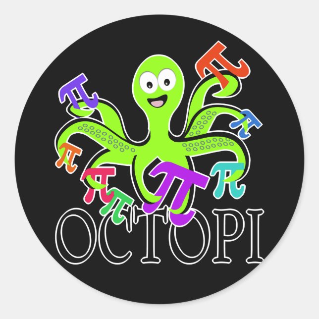 Oktopi Runder Aufkleber (Vorderseite)