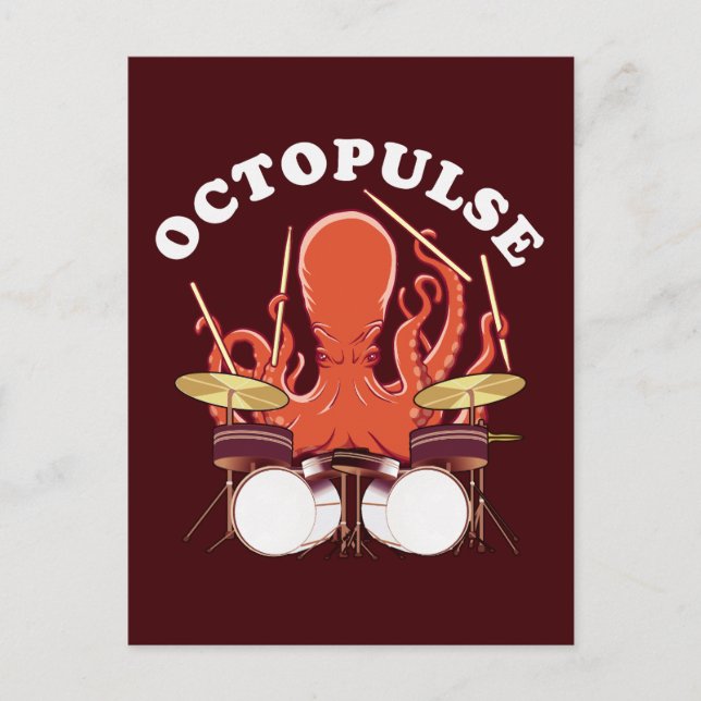 Oktopulose | Octopus Drummer Postkarte (Vorderseite)