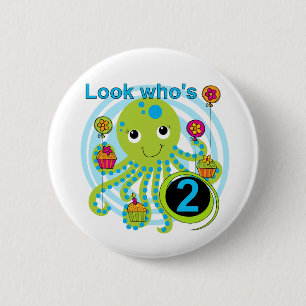 Oktopus 2. Geburtstag T Shirts und Geschenke Button