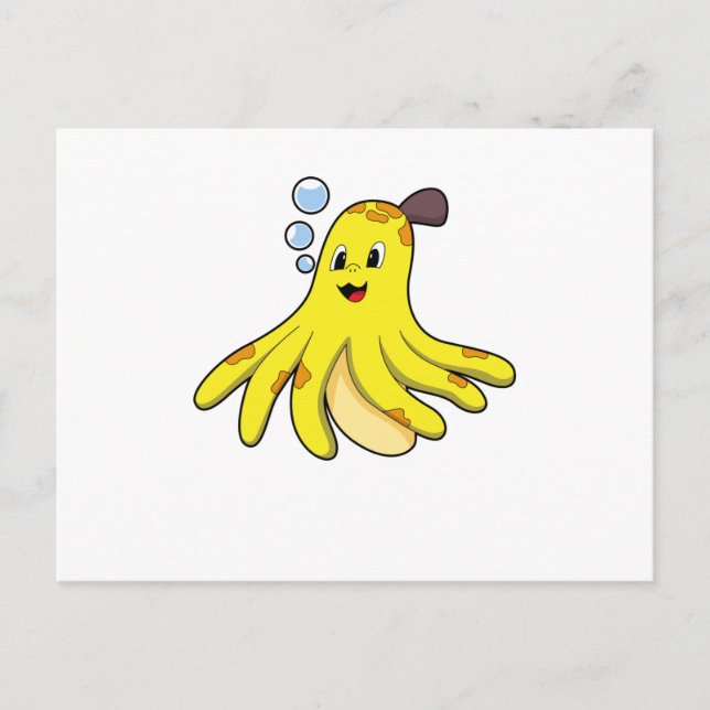 Oktopus als Banane Postkarte (Vorderseite)
