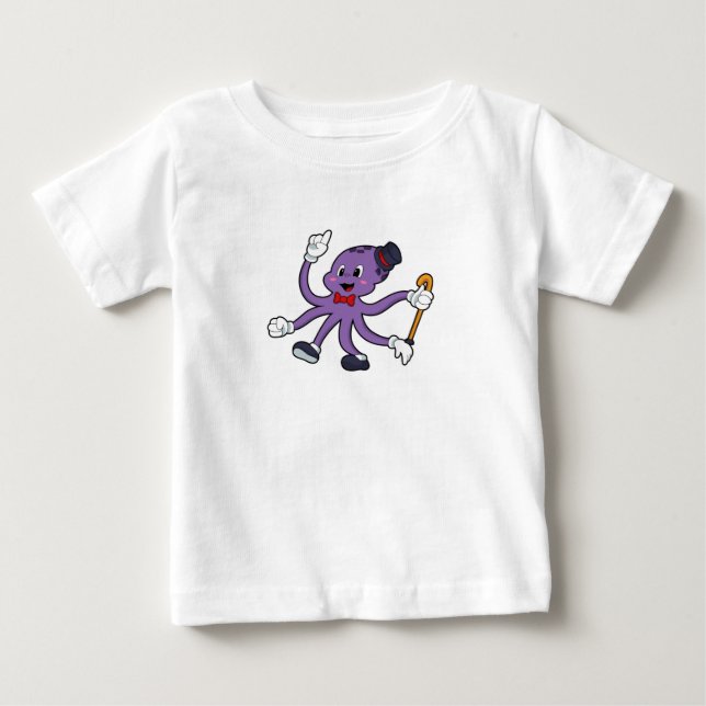 Oktopus als Magier mit Hut Baby T-shirt (Vorderseite)