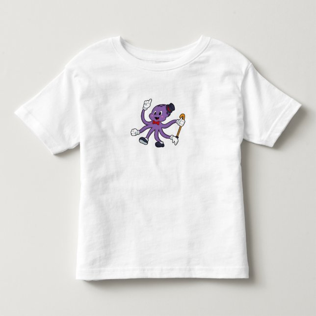 Oktopus als Magier mit Hut Kleinkind T-shirt (Vorderseite)