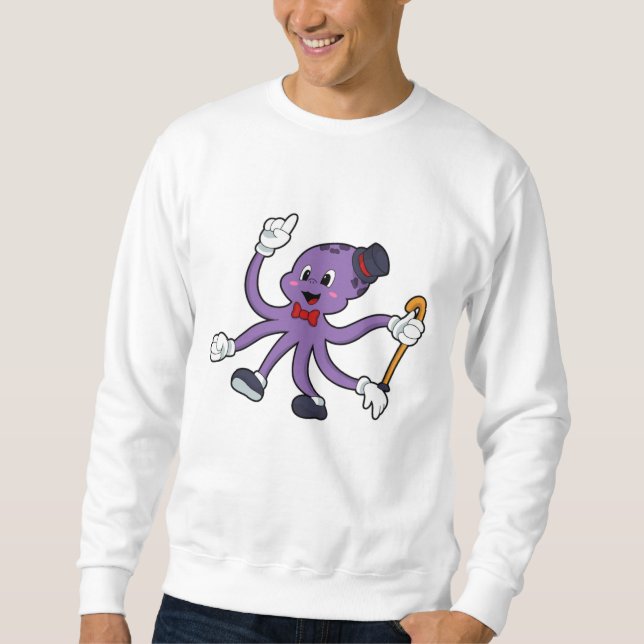 Oktopus als Magier mit Hut Sweatshirt (Vorderseite)