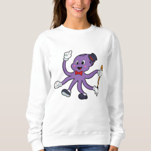 Oktopus als Magier mit Hut Sweatshirt