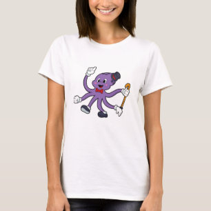 Oktopus als Magier mit Hut T-Shirt