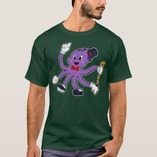 Oktopus als Magier mit Hut T-Shirt