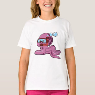 Oktopus als Taucher mit Schnorchel T-Shirt