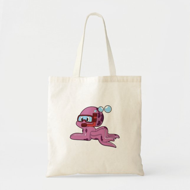 Oktopus als Taucher mit Schnorchel Tragetasche (Vorne)