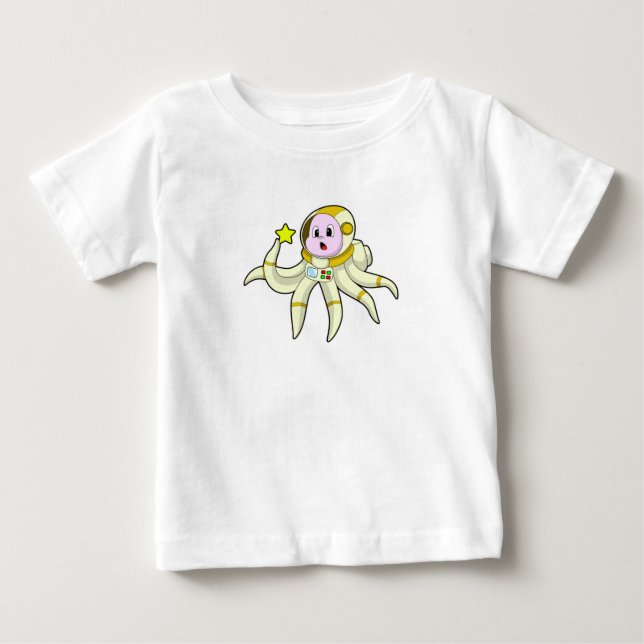 Oktopus als Taucher mit Star Baby T-shirt (Vorderseite)