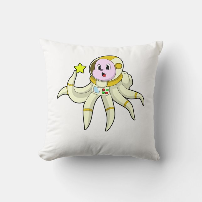 Oktopus als Taucher mit Star Kissen (Vorderseite)