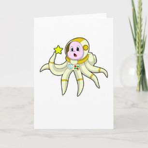 Oktopus als Taucher mit Stern Karte