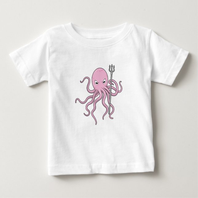 Oktopus als Zauberer mit Trident Baby T-shirt (Vorderseite)