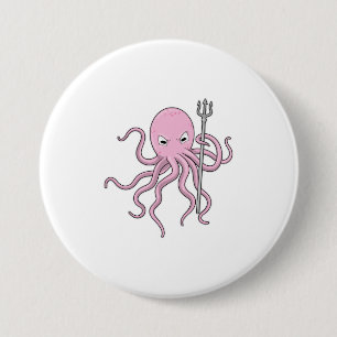 Oktopus als Zauberer mit Trident Button