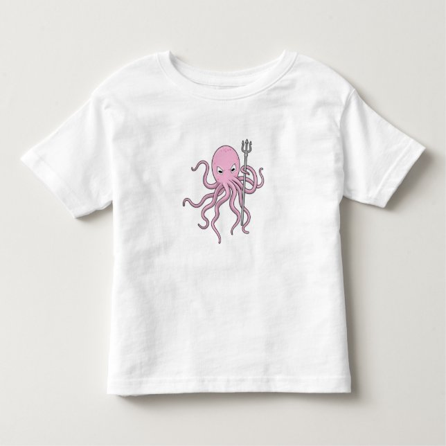 Oktopus als Zauberer mit Trident Kleinkind T-shirt (Vorderseite)