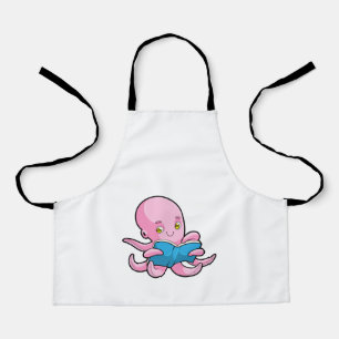 Oktopus beim Lesen eines Buches Schürze