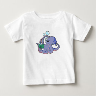 Oktopus beim Lesen mit Buch Baby T-shirt
