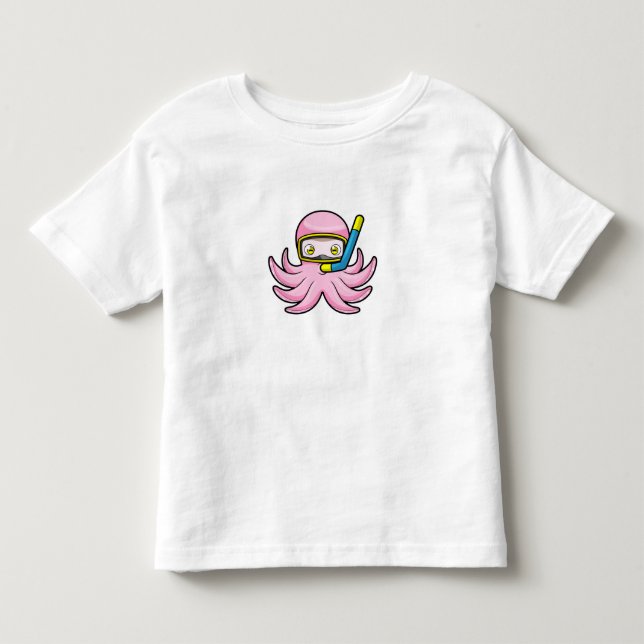 Oktopus beim Tauchen mit Schnorchel & Schwimmbrill Kleinkind T-shirt (Vorderseite)