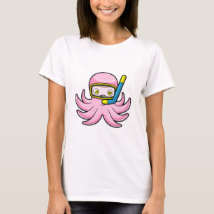 Oktopus beim Tauchen mit Schnorchel & Schwimmbrill T-Shirt