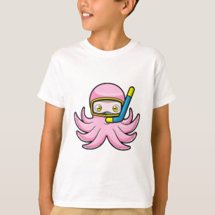 Oktopus beim Tauchen mit Schnorchel & Schwimmbrill T-Shirt