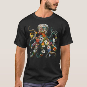 Oktopus Blumen Vintage Blumen Tauchen Garten T-Shirt