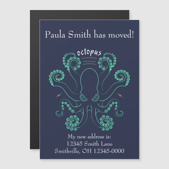 Oktopus Cephalopod Tentakel Magneteinladung (Vorne/Hinten)