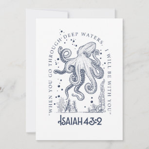 Oktopus Christliches Design Tiefe Gewässer Jesaja Einladung