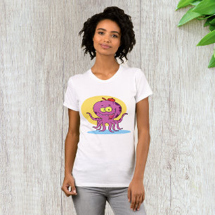 Oktopus, der einen T - Shirt mit einer roten Klapp