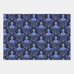 Oktopus (dunkle und helle Hintergründe) Geschenkpapier Set