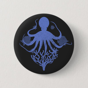 Oktopus (dunkler Hintergrund) Button