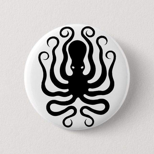 Oktopus, griechisches Reliefdesign Button (Vorderseite)