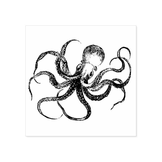 Oktopus Gummistempel (Prägung)