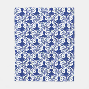 Oktopus (heller Hintergrund) Fleecedecke