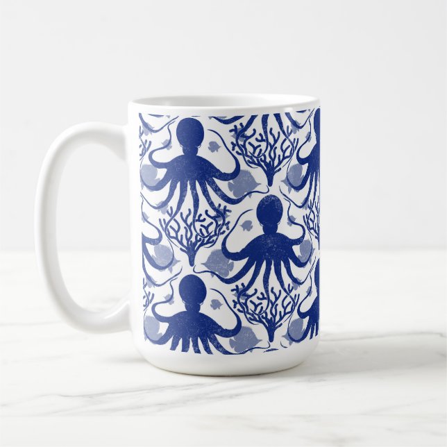 Oktopus (heller Hintergrund) Kaffeetasse (Links)