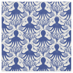 Oktopus (heller Hintergrund) Stoff