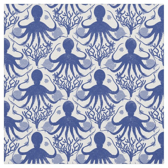 Oktopus (heller Hintergrund) Stoff (Nahaufnahme)